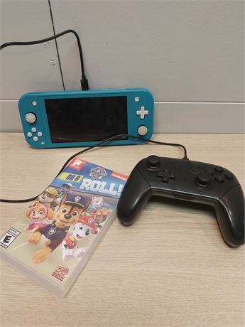 ​Nintendo Switch Lite (Turquoise) & Pro Controller Bundle, As-Is 11