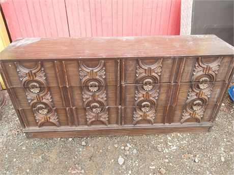 Mediterranean Style Dark Wood 6-Drawer Dresser G