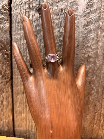 Vintage AVON Sterling Silver 925 Lavender Amethyst CZ Ring