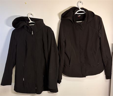 2 Women’s Softshell Jackets - Andrew Marc & Avia - Black - Size Large 7FR