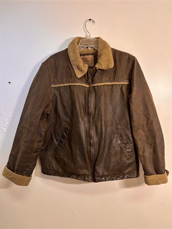 Vintage Columbia Sportswear Sherpa Lined Waxed Canvas Jacket - Brown OA