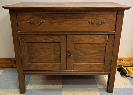 Vintage Oak Washstand - Mission Style Cabinet - Antique Restoration ProjectOA