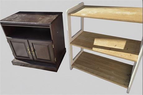 Mixed Media Storage Pair: Media Console & Three-Tier Shelf G