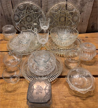 Vintage Pressed Glass & Crystal Collection – Hobstar & Sunburst Patterns 16