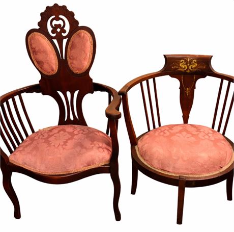 Antique Mahogany Chair Set - Edwardian Period - Great Restoration Piece OA