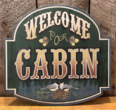 Rustic Metal Cabin Welcome Sign, Ohio Wholesale Inc, Bird Decor, Lodge Wall 10