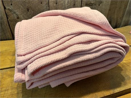 The Company Store Cotton Weave Blanket - Queen - Petal Pink - 100% Cotton 2