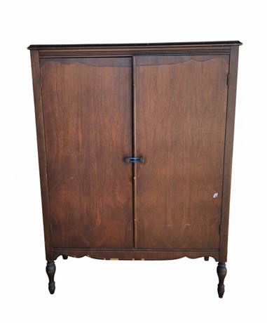 Vintage Mahogany Veneer Gentleman’s Wardrobe Armoire G