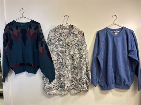 Vintage 90s Menswear: Tip Top Tailors Paisley, Robert Stock Geometric 6