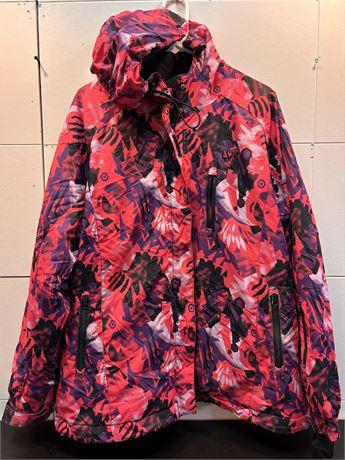 LVK Livik Women’s Plus Size 2X Ski Jacket – Pink & Purple Abstract Graphic 12FR