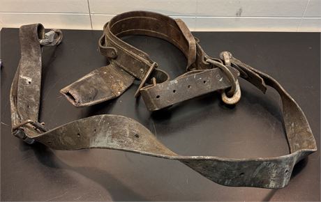 Vintage Leather Lineman’s Climbing Belt & Safety Pole Strap - Industrial Decor20