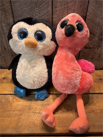 2 Ty Beanie Boos Buddies: Waddles the Penguin & Gilda the Flamingo 17