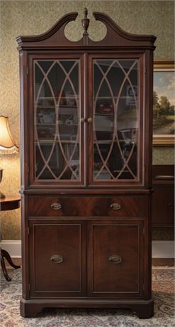 Vintage Mahogany Hepplewhite-Style China Cabinet by Beach Furniture Ltd. OA