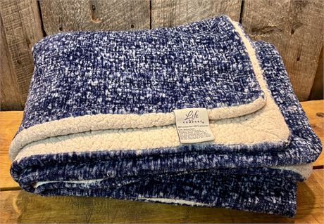 Life Comfort Ultra-Soft Reversible Sherpa Throw - Blue & White Mottled Pattern15