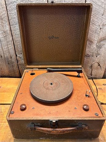 Vintage Trav-Ler Portable Tube Record Player - Mid-Century "Suitcase" Style 19