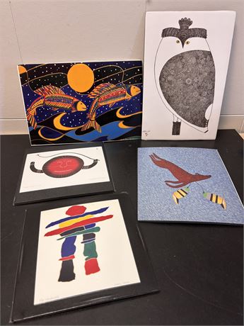 Collection of 5 Contemporary Indigenous Canadian Art Prints Ningeokuluk TeeveeFS