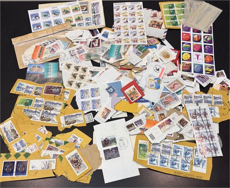 100s of Vintage Canada & US Stamps (1970s-90s) - Sorter Accumulation & Sheets FS