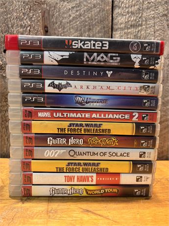 Sony PlayStation 3 Game Bundle - 12 Games - Marvel, Star Wars, Guitar Hero FS