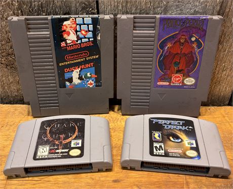 Retro Nintendo Bundle: 2 NES & 2 N64 Games Authentic Mario, Prince of Persia FS