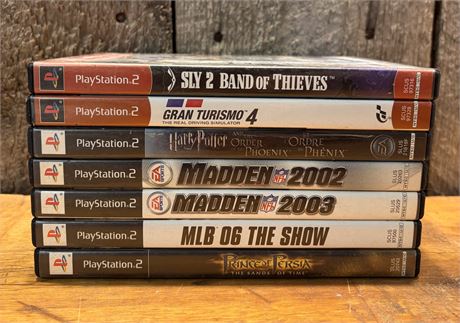 PlayStation 2 Bundle - 7 Iconic Games Sly 2, Gran Turismo 4, Prince of Persia FS