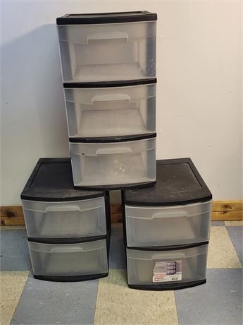 Set of Sterilite Multi-Drawer Plastic Storage Units 16