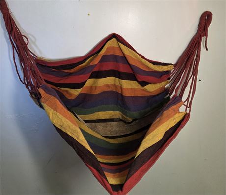 Vintage Multicolored Striped Cotton Canvas Hammock 18