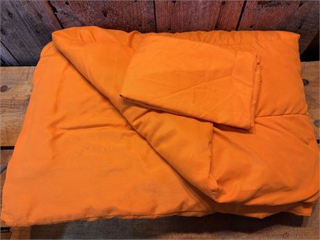 Solid Orange Twin Comforter & Matching Pillow Sham Set - 2 Piece
