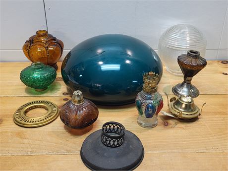 Vintage Lighting Components and Glassware