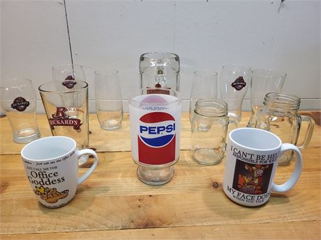 Diverse Collection of Assorted Glassware and Mugs