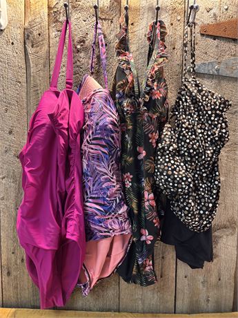 4 Women's Swimsuits / Tankinis - Sizes XXL-3X (Assorted Styles & Prints)