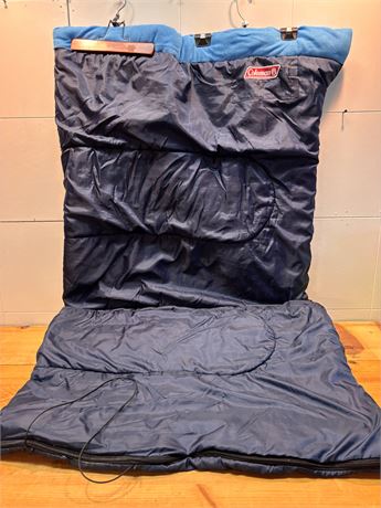 Coleman Blue & Navy Fleece-Lined Adult Sleeping Bag with Roll Control