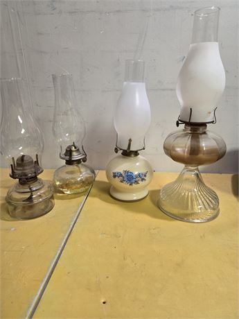 Assorted Vintage Oil and Kerosene Lamps
