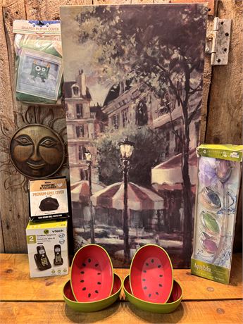 Parisian Canvas Art, VTech Cordless Phone, Ninja Grill Cover, Watermelon Bowls &
