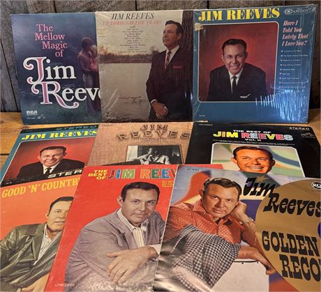 (9) Vintage Jim Reeves Country Vinyl LP Records Classic RCA  Camden Pressings FS