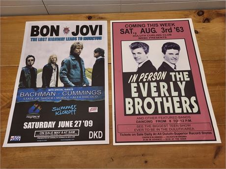 Vintage & Collectible Rock Concert Posters - Bon Jovi & The Everly Brothers