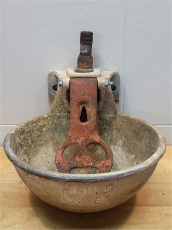 Antique Fisher Cast Iron Livestock Water Bowl