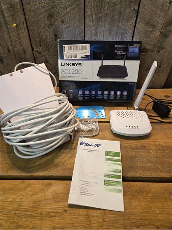 SolidRF SOHO 5-White Cell Phone Signal Booster Kit & Linksys AC1200 Smart Wi-Fi