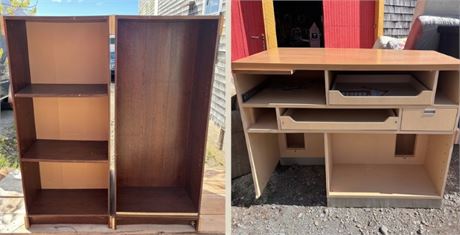Industrial Office Desk & Four bookshelves