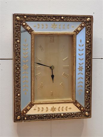 Vintage Ornate Mirrored Wall Clock