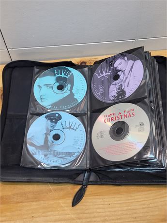 ​Vintage Time-Life Oldies and Elvis Presley CD Collection in Zippered Storage