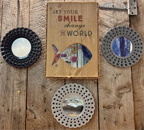 Decorative Wall Art & Accent Mirror Set (4 Pieces)