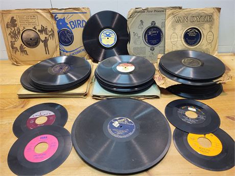 Vintage 78 RPM and 45 RPM Vinyl Record Collection – Victor, Decca, Bluebird, ABC