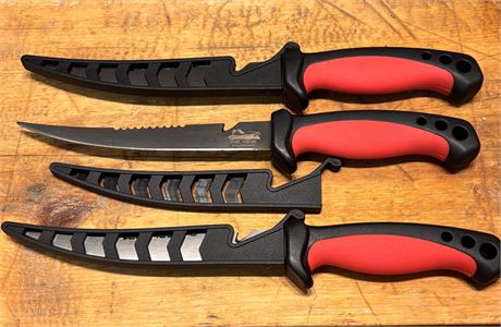 3 The Ridge 6.5" Fillet Knives with Vented Safety Sheaths