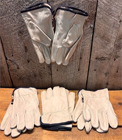 (4) New Watson Full-Grain Leather Driver Work Gloves - Size XL