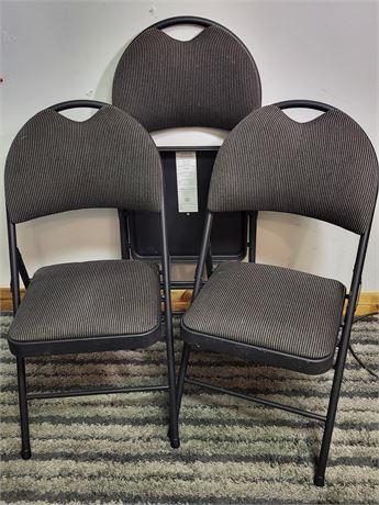 ​Padded Metal Folding Chairs (Set of 3)