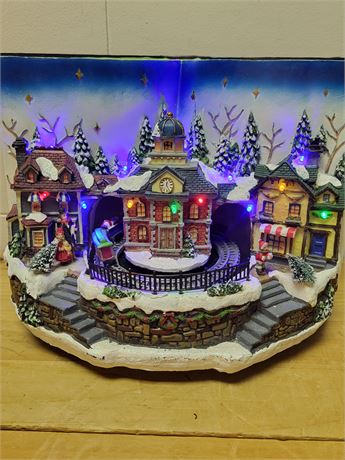 Tabletop Winter Decoration with Moving Train & Music