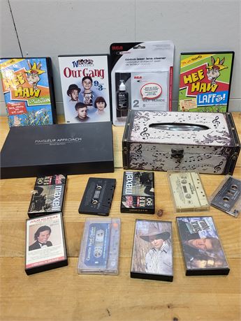 Vintage Media & Audio Lot | Pimsleur Italian, Cassettes, DVDs & Lens Cleaners