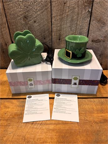 2 Scentsy St. Patrick's Day Ceramic Wax Warmers