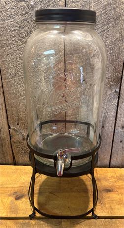 Mason Craft & More Glass Drink Dispenser with Metal Stand