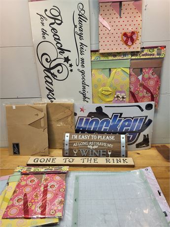 Mixed Craft Supplies, Wall Decals & Novelty Signs